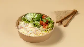 Scrambled egg with Turkey Ham & Mozzarella - 363,3 Kcal