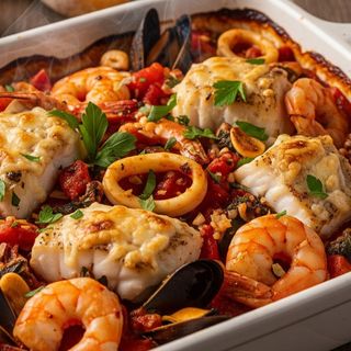 Cazuela Fruits De Mer À La Sauce Tomate