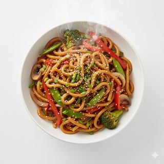 Udon saltati alle verdure