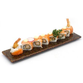 123.Uramaki salmone e tempura