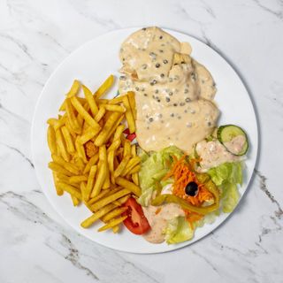 Okoń nilowy z sosem z zielonego pieprzu 200g