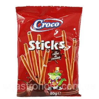 Печиво Соломка З Шоколадним Кремом Кроко Croco 80г