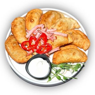 Вареники з картоплею і грибами ( у фритюрі)