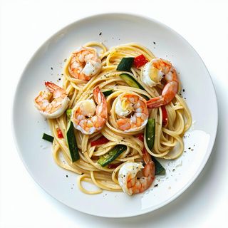 Spaghetti con gamberi