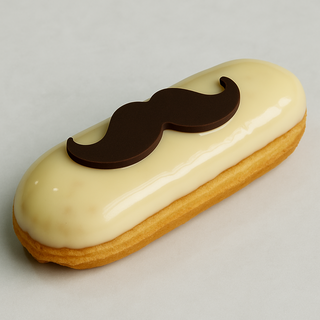 ეკლერი  შავი შოკოლადის კრემით და თეთრი შოკოლადით