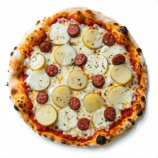 Pizza patate e salsiccia bianca