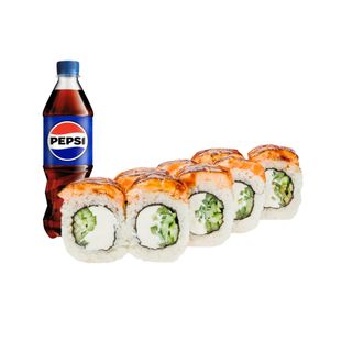 Філадельфія абурі з соусом унагі + pepsi 0,75