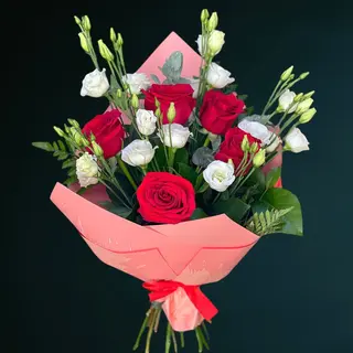 Buchet Trandafiri si Lisianthus