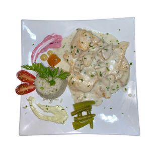 Escalope De Poulet À La Crème Et Aux Champignons