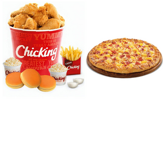 9 Pcs. Chicken Bucket + Medium Sized Pizza