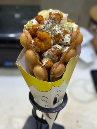 Waffle crevette panné