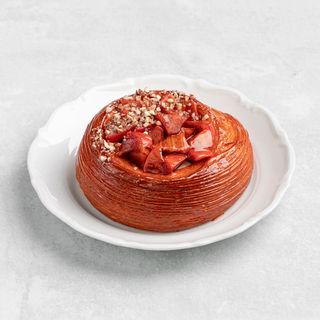 Слойка с хурмой, сливочный крем