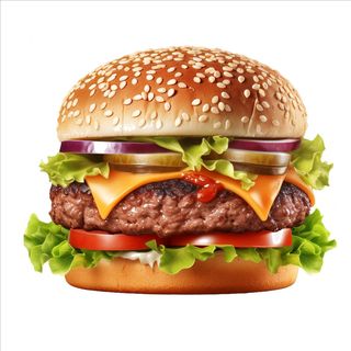 Hamburguesa De Ternera:Lechuga y Tomate y Cebolla y Queso