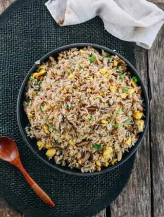 Arroz Frito com Cogumelos