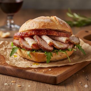 Panini con porchetta e contorno