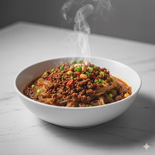 62 - Spaghetti di soia con carne macinata piccante 辣子粉丝