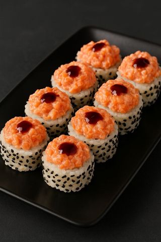 Рол вулкан з лососем