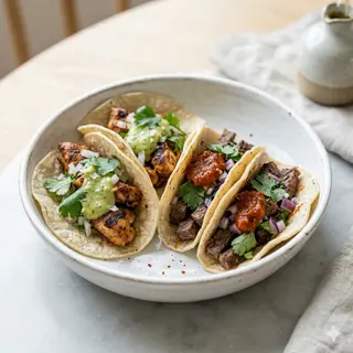 Tapa De Tacos De Pollo O Carne