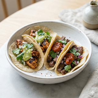 Tapa De Tacos De Pollo O Carne