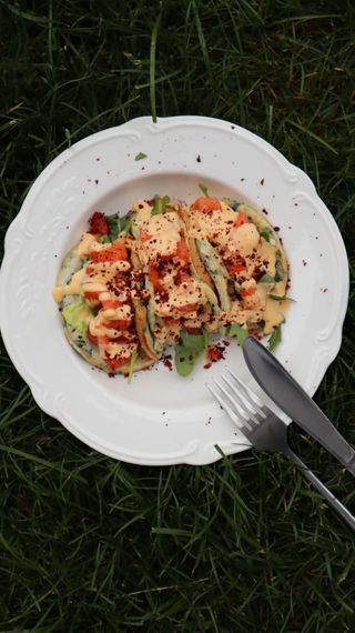 Панкейки з лососем 