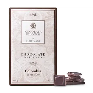 Chocolate Negro 80% Cacao Orígenes Colombia Jolonch 100 Gr.