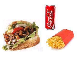 N.1-Panino kebab, patatine, lattina menù