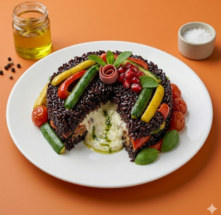 Riso Venere con verdure dell'orticello - vegetariano