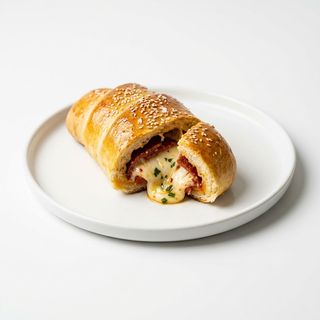 Rollò con salame piccante e mozzarella