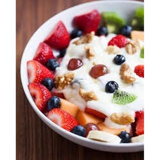 Fruit Salad with yoghurt, Honey and Nuts