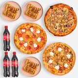 3x najpopularnije pizze + 3x Coca-Cola 0.5l + 6x palačinke Nutella