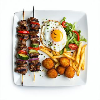 Pc11-Plato Combinado de 3 Pinchos Morunos