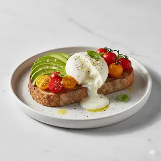 Tostada Con Queso Burrata Y Aguacate