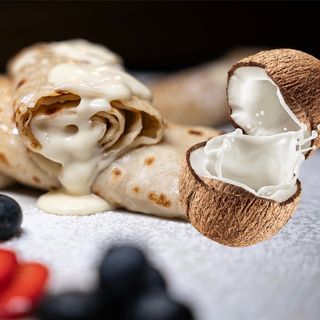 Clatite cu Ciocolata Alba si Crema de Cocos