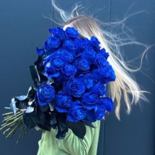 25 trandafiri albaștri 60 cm