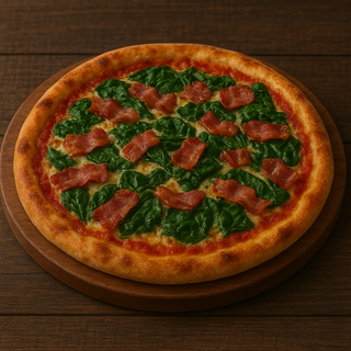 Pizza Espinacas y Bacon