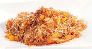 46 Spaghetti di soia con carne piccante