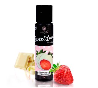 Lubricante de fresas con chocolate blanco