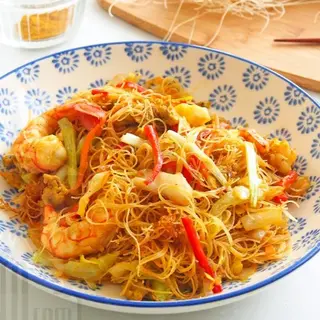 Fideos con gambas