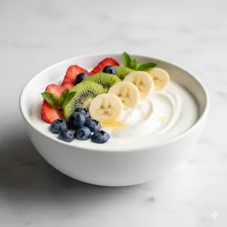 Bol De Frutas Frescas Con Yogur Griego