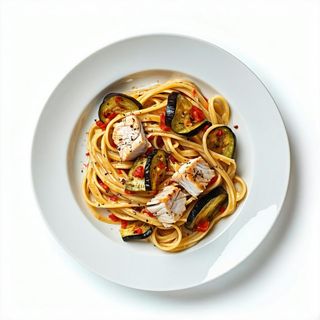 Pasta pesce spada e melanzana
