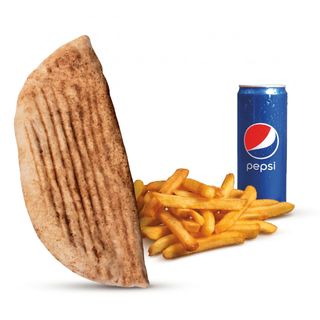 Rollo Kebab z serem (średnie), frytki, Pepsi 0.33l