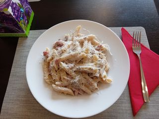 Penne Panna Prosciutto e Funghi