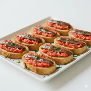 Pan Con Ajo Y Anchoas (Ración)
