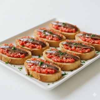 Pan Con Ajo Y Anchoas (Ración)