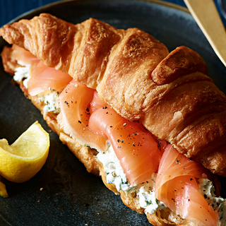 Croissant with Cream Cheese and Salmon