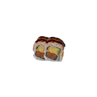 90. Uramaki De Aburi Salmón Roll (4 Pzs.)
