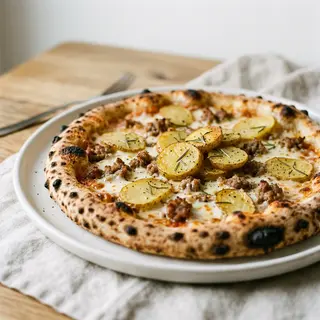 Pizza con salsiccia fresca e patate