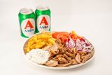2 x Giros svinjski velika porcija  + 2 x Alfa pivo + porcija Tzatziki