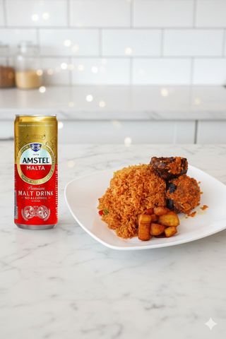 Jollof + Beef + Plantain + NB drink