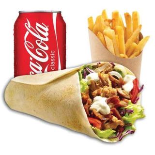 Menu Durum kebab + Patatas + Refresco (330 ml.)